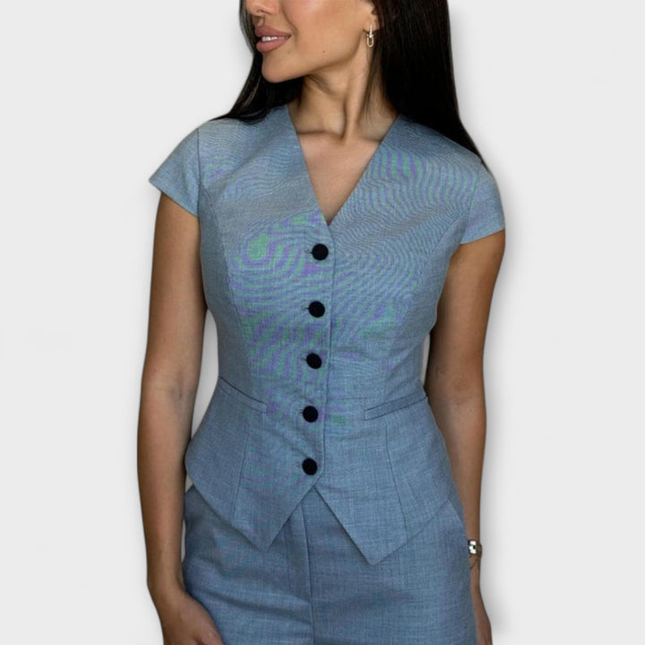 Ivy - Conjunto de Top y Pantalones con Estilo en V