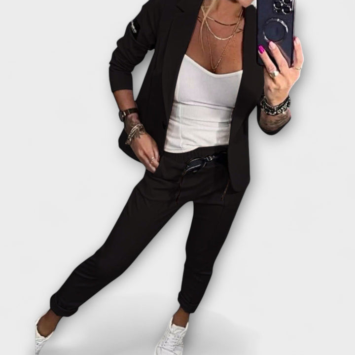 Malou - Conjunto Coordinado de Top, Chaqueta y Pantalones