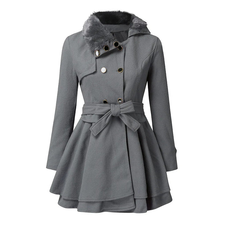 Victoria™ | Elegante abrigo trench con piel vegana