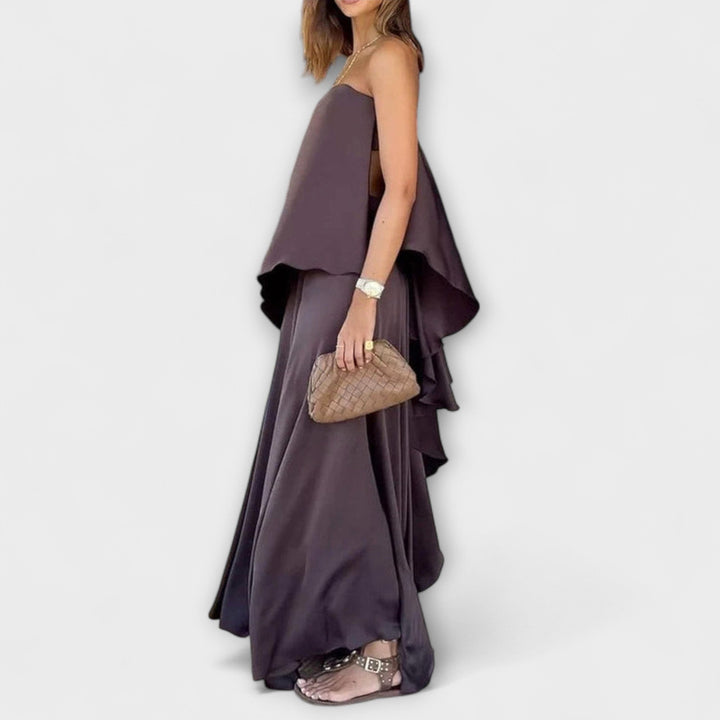 Ruby - Top Bandeau Sin Mangas y Falda Chic