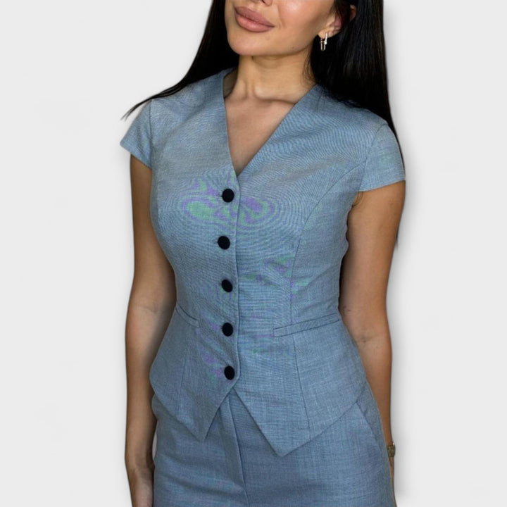 Ivy - Conjunto de Top y Pantalones con Estilo en V