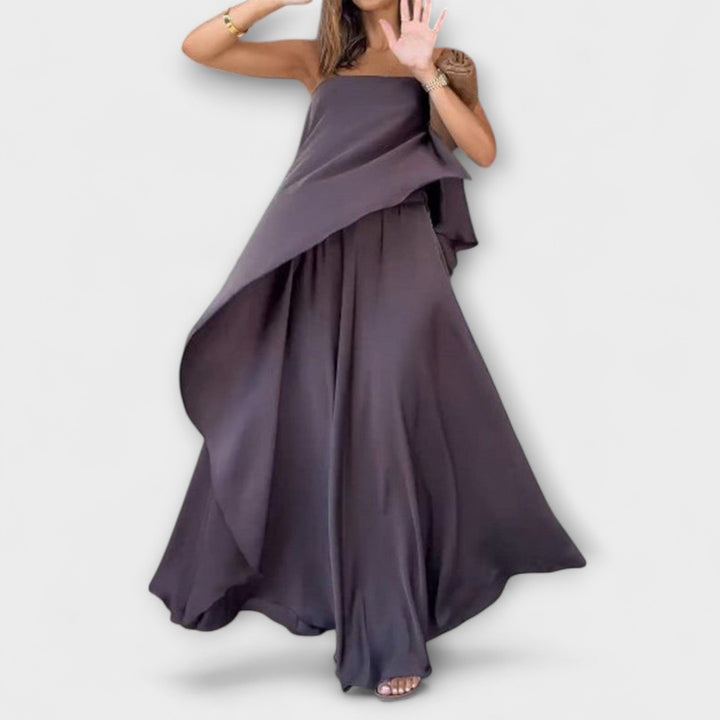 Ruby - Top Bandeau Sin Mangas y Falda Chic