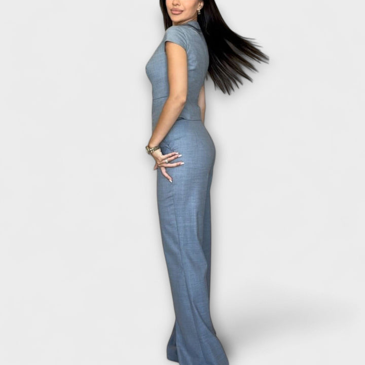 Ivy - Conjunto de Top y Pantalones con Estilo en V