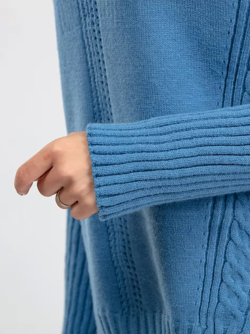 Scarlett | Conjunto de Suéter de Punto de Cuello Alto Chic y Pantalones Sueltos