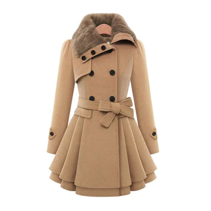 Victoria™ | Elegante abrigo trench con piel vegana