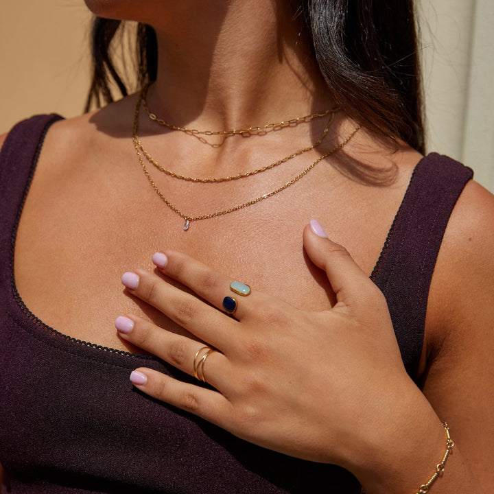 Anillo Envoltura de Aguamarina