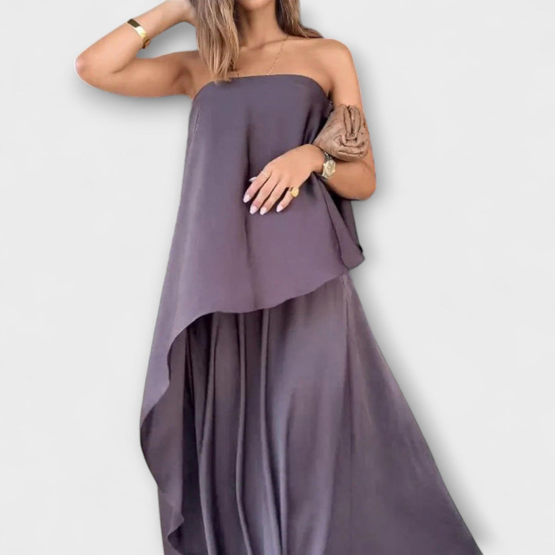 Ruby - Top Bandeau Sin Mangas y Falda Chic