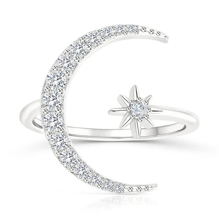 Anillo de Plata con Luna y Estrella