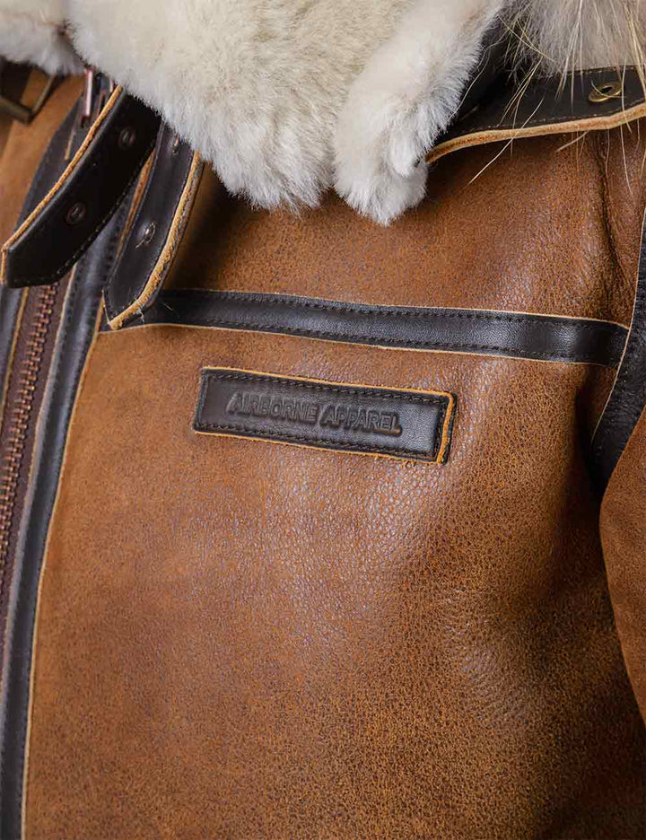 Aron™ | Chaqueta Bomber con Capucha de Piel