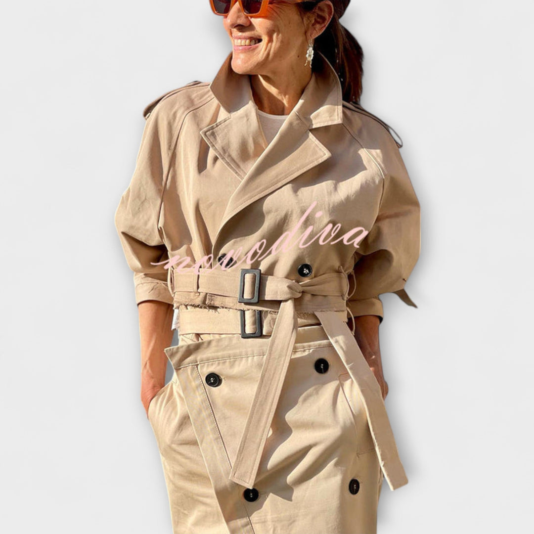 Lyra - Chaqueta de Falda Midi Elegante con Bolsillos