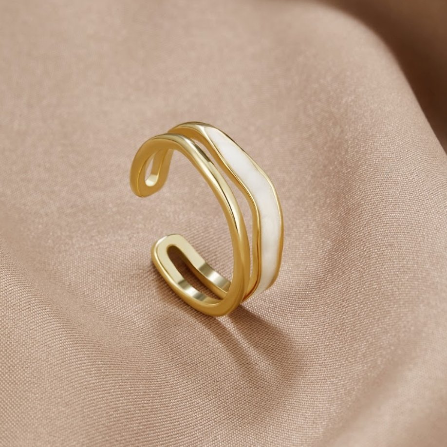 Anillo Bañado en Oro - Diseño Sahara